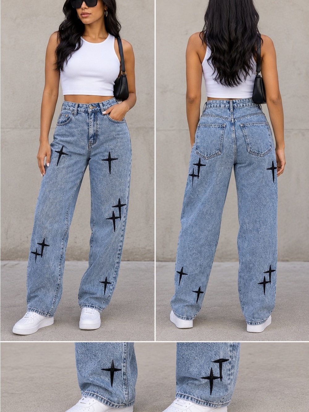 VAMTAC Vintage-Inspired Light Blue Embroidered Women’s Jeans NWOT